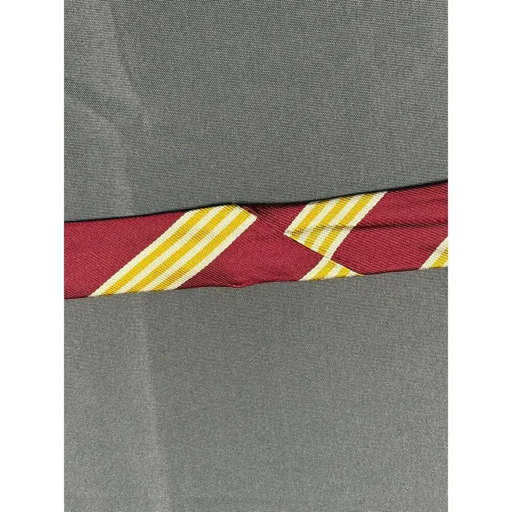 J.Z. Richards Men’s Silk Tie Gray Navy Gold Geometric Handmade USA 58”